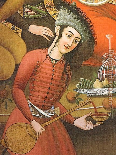 Persian woman pouring wine
